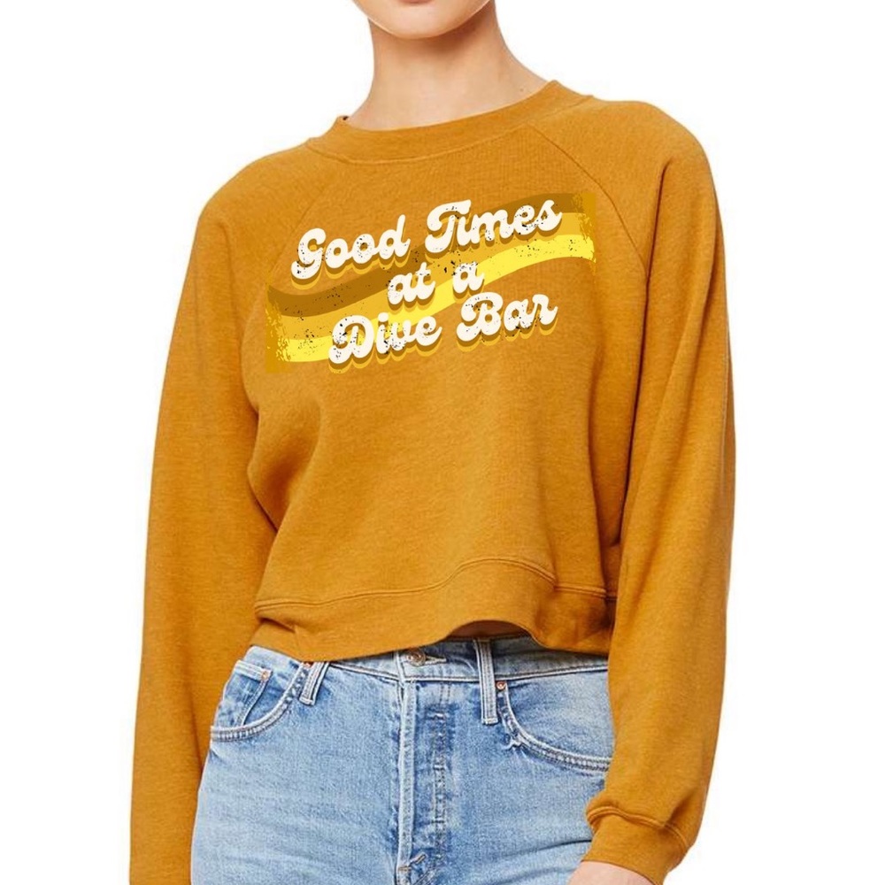 Autumn Orange "Good Times At A Dive Bar" Sweater
